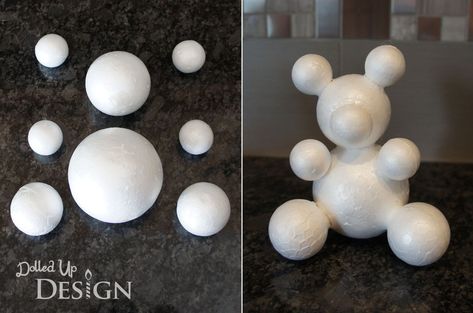 Foam Ball Teddy Bear Craft Teddy Bear Bouquet, Teddy Bear Craft, Bear Roses, Styrofoam Glue, Bear Bouquet, Rose Teddy Bear, Teddy Bear Crafts, Bear Craft, Diy Teddy Bear