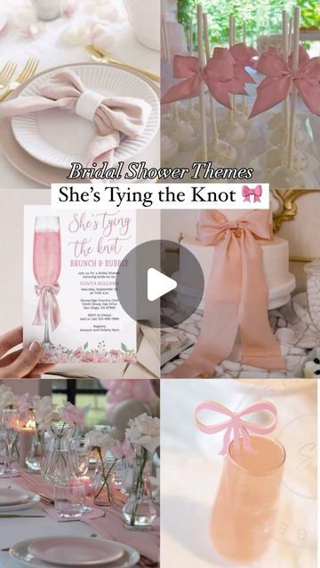 GABS ☼ on Instagram: "Bridal Shower Themes: She’s Tying the Knot 🎀 In honor of picking this as my theme, we’re kicking off the bridal shower inspo series 💗 • • • • • #bridalshowerideas #bridalshowertheme #bridalshowerdecor #bridalshower #bridalshowerinspiration #shestyingtheknot #2024bride #2024wedding #2025bride #weddingplanning" She’s Tying The Knot Centerpieces, She Is Tying The Knot Theme, Tied The Knot Bridal Shower Theme, Tie The Knot Bridal Shower Theme, She Tied The Knot Bridal Shower Theme, Bridal Shower Bow Theme, She's Tying The Knot Bridal Shower Theme, She’s Tying The Knot Bachelorette Party, She’s Tying The Knot