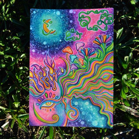 #psychedelicart #inspirationalart #trippyart #lsdart #rainbowart #watercolorart #acidart #mushroomart #420art #colorfulart #cosmicart #dreamyart Lsd Art, Acid Art, Psychadelic Art, Neon Painting, Cosmic Art, Unique Drawings, Canvas Painting Designs, Creative Eye, Art N Craft