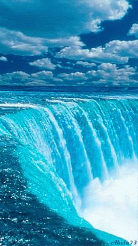 Waterfall Gif, Blue Waterfall, Water Fall, Moving Water, Water Falls, Living Water, Beautiful Waterfalls, Alam Yang Indah, Nature Wallpaper