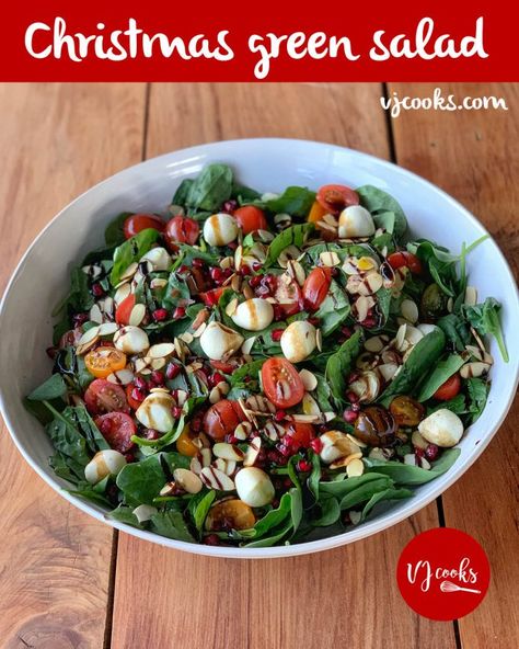 Easy Christmas green salad recipe - VJ cooks Vegetable Couscous Salad, Salad Recipes Holidays, Roasted Vegetable Couscous, Vj Cooks, Christmas Salad Recipes, Vegetable Couscous, Christmas Salad, Smoked Salmon Salad, Simple Desserts