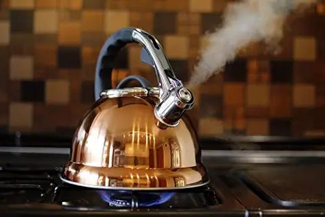 Amazon.co.uk : copper whistling kettle Gold Kettle, Induction Hob, Gas And Electric, Gold Colour, Tea Kettle, Insurance Company, Amazon Gifts, Electric Kettle, Free Amazon Products