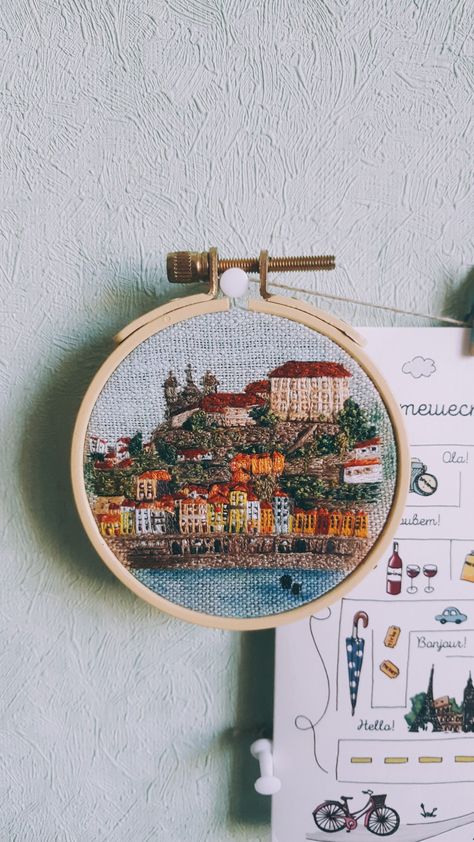 Embroidered Cityscape, Cityscape Embroidery, Embroidery Architecture, Architecture Embroidery, Architectural Embroidery, London Embroidery, Travel Embroidery, City Embroidery, Paris Embroidery