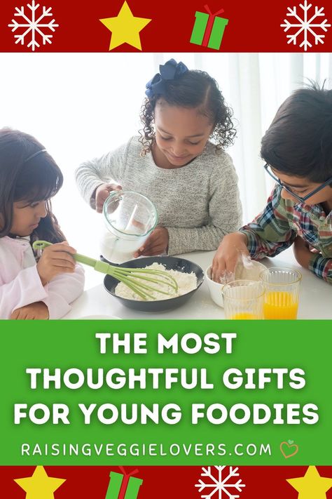 Got a young one in the house who loves to watch you cook? Nurture their interest in the culinary arts this holiday season with these gifting ideas. #foodie #kids #kidfoodies #giftideas #foodgifts #kitchengifts #kidsinthekitchen #christmas Apple Syrup Recipe, Cooking Gift Ideas, Sushi Kit, Diy Hot Chocolate, Cookie Gift Box, Thoughtful Gift Ideas, White Hot Chocolate, Educational Toys For Toddlers, Gourmet Cookies