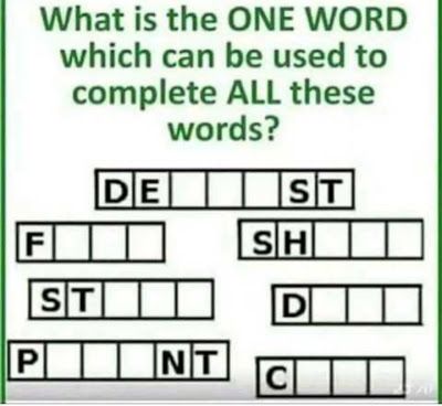 What is the ONE WORD Puzzle |  #puzzle #puzzles #puzzlefeed  #whatsapppuzzles #quiz #brainteaser #WhatsappPuzzles #quiz #WordPuzzle #whatsapp Picture Puzzles Brain Teasers, School Riddles, Word Puzzles Brain Teasers, Mind Games Puzzles, Word Puzzles For Kids, Riddle Puzzles, Brain Teasers Riddles, Brain Teasers With Answers, Critical Thinking Activities