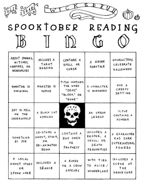 Spooktober reading bingo / by Julie Israel Bingo Pictures, White And Black Background, Reading Bingo, Reading Journal Printable, Scary Story, Halloween Reading, Book Reading Journal, Middle Grade Books, Library Programs