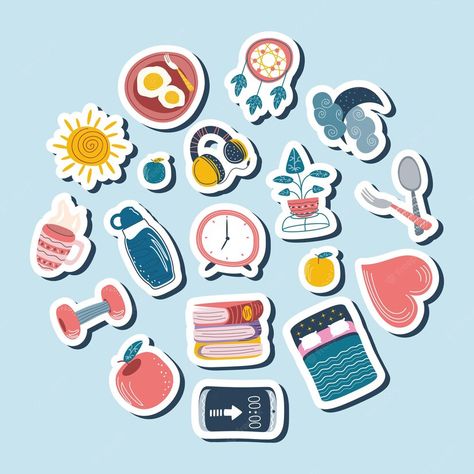 Daily Routine Stickers, Daily Routine Icons, Routine Board, Daily Stickers, Home Cartoon, Signage System, System Design, Work Routine, Daily Task