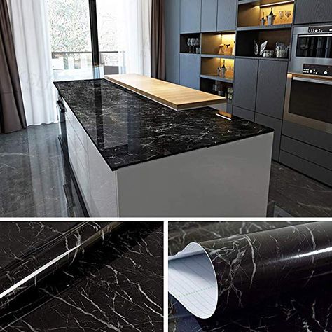 Jazz Black Marble Contact Paper for Countertops Self Adhesive Wallpaper for Kitchen Cabinets Shelf Liner Adhesive Contact Paper Decorative 24 x 196 inch: Amazon.ca: Tools & Home Improvement Kitchen Stickers, Kitchen Wall Stickers, Marble Wallpaper, Wallpaper Stickers, Kitchen Worktop, Furniture Renovation, Pvc Wall, Marble Wall, Vinyl Wall Stickers