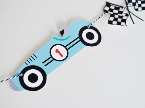 Race Car Decorations, Two Fast Party, Two Fast Two Furious, Vintage Race Car Party, Race Car Party Decorations, Vintage Car Party, Turning Three, Motor Art, Car Birthday Party