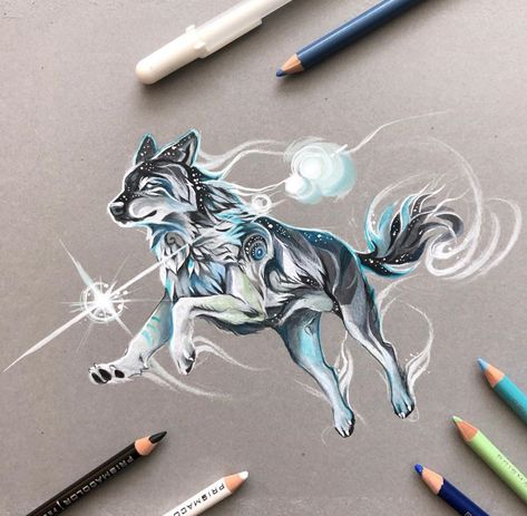 Color. Insta| @katy_lipscomb Wolf Sketch, Fox Drawing, Cool Chest Tattoos, Turning 50, New Drawing, 25 Hours, Wolf Drawing, Canine Art, Space Wolves