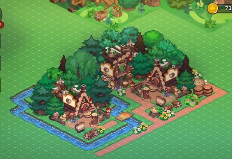 Cookie Run Kingdom Lumberjack Lodge Layout, Smithy Crk Layout, Crk Smithy Ideas, Cookie Run Kingdom Cottagecore, Cookie Run Kingdom Spring Layout, Cookie Run Kindom Ideas, Cookie Run Kingdom Layout Ideas Aesthetic, Cookie Run Layout Ideas, Cookie Kingdom Layout