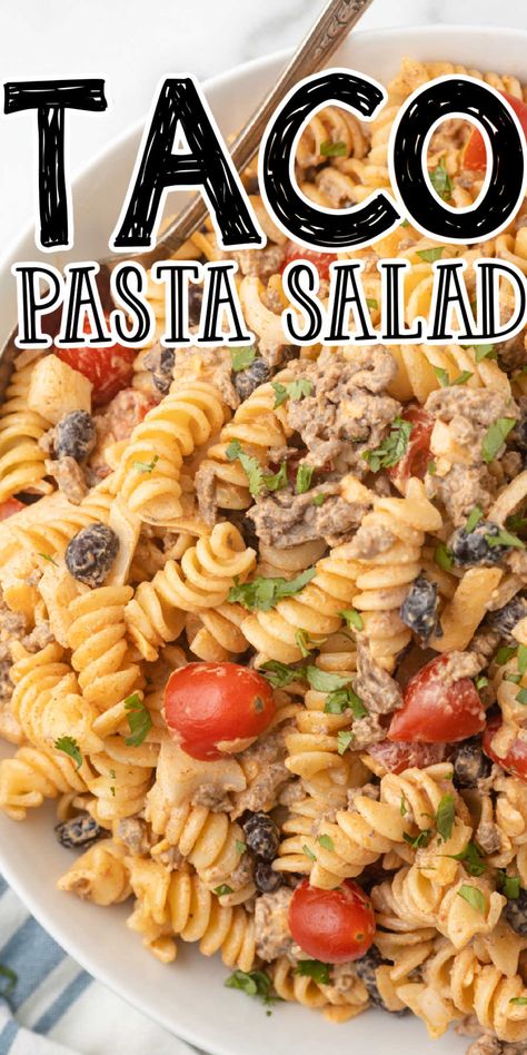 Taco Salad With Noodles, Taco Noodle Salad, Taco Macaroni Salad, Tailgate Pasta Salad, Taco Pasta Salad With Doritos, Pasta Taco Salad Recipe, Pasta Salad Main Dish, Ranch Taco Pasta Salad, Taco Pasta Salad Recipes