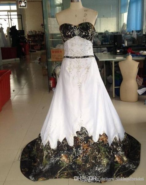 A-line Sleeveless Real Picture Camo Wedding Dress Corset Embroidered Bridal Gown Plus Size Custom Made Sleeveless Wedding Dress Camo Wedding Dress Corset Bridal Dress Online with $185.63/Piece on Fuchisabridal's Store | DHgate.com Camo Bridesmaid Dresses, Camouflage Wedding Dresses, Camo Wedding Dress, Camo Wedding Dresses, Camouflage Wedding, Camo Wedding, Wedding Dresses Satin, White Wedding Dresses, Wedding Dresses Vintage