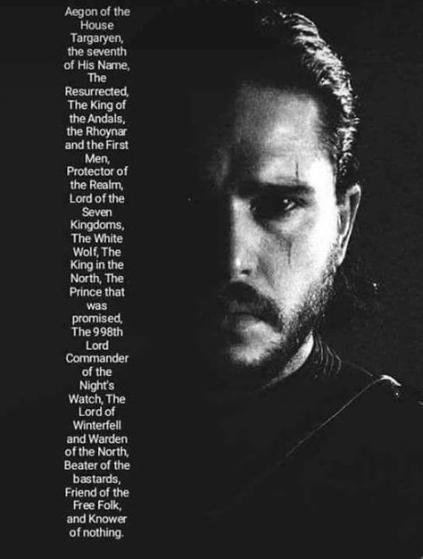 Jon's titles. Game of Thrones. Dessin Game Of Thrones, Game Of Thrones Instagram, Game Of Thrones Meme, Game Of Thrones Facts, Game Of Thrones Poster, John Snow, Got Game Of Thrones, Game Of Thrones Quotes, The North Remembers