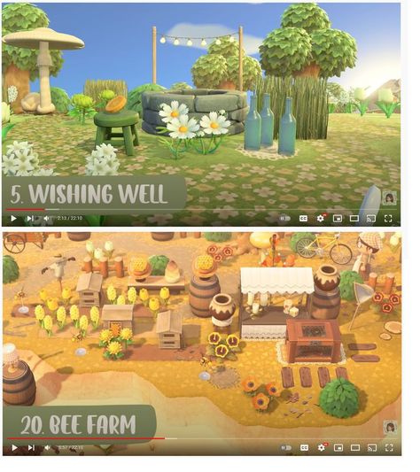 Wishing Well Acnh, Animal Crossing Beehive Area, Animal Crossing Bee Farm, Acnh Wishing Well, Acnh Beekeeper Area, Acnh Easter, Honey Farm, Cozy Gaming, Bee Farm