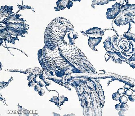 Bennison GREAT TOILE indigo, is a spectacular wallpaper and also comes in emerald green, lipstick pink and bright yellow. Also available on oyster linen. Red Toile Wallpaper, Bennison Fabrics, Chinese Bedroom, Toile Design, Red Toile, Toile Print, Toile Wallpaper, Toile Pattern, Floral Toile