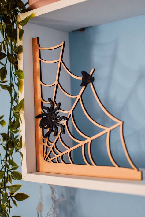 This wonderful Halloween Home decoration is laser cut from high quality beech wood. Material: high quality beech plywood Thickness: 4mm (0.15in) Sizes (H x W): S - 150 x 130 mm (5.9 x 5.1 in) M - 200 x 170 mm (7.8 x 6.7 in) L - 300 x 260 mm (11.8 x 10.2 in) We offer two shipping options (if you need your item fast use express shipping as we can guarantee the exact delivery dates): - Free Standard Shipping - DHL Express Shipping - Europe 1-2 days, USA/Canada - 3-4 days, Australia - 7 days We have Halloween Cnc Ideas, Halloween Decor Signs, Wooden Halloween Decor, Laser Cut Halloween Decor, Halloween Laser Cut Ideas, Halloween Laser Projects, Plywood Decor, Homemade Halloween Crafts, Laser Cut Halloween