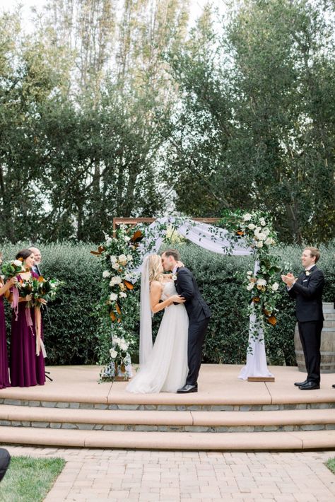 Maravilla Gardens Wedding, Fall Wedding Trends, Romantic Fall Wedding, Fall Wedding Ceremony, Romantic Wedding Style, Magnolia Wedding, Garden Wedding Inspiration, Ventura County, Wedding Vases