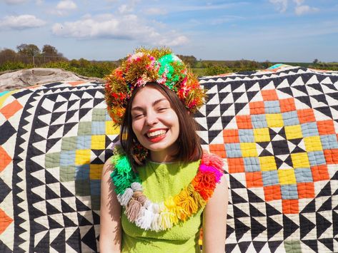 Rainbow Tinsel Pom Pom Headband, Unconventional Wedding, Tinsel Crown, Tinsel Festival Headpiece, Multicolour Crown, Rainbow Headpiece Tinsel Headband, Tinsel Pom Pom, Rainbow Pom Pom, Pom Pom Headband, Festival Headpiece, Pom Pom Wreath, Unconventional Wedding, Handmade Hair Clip, Plastic Headband