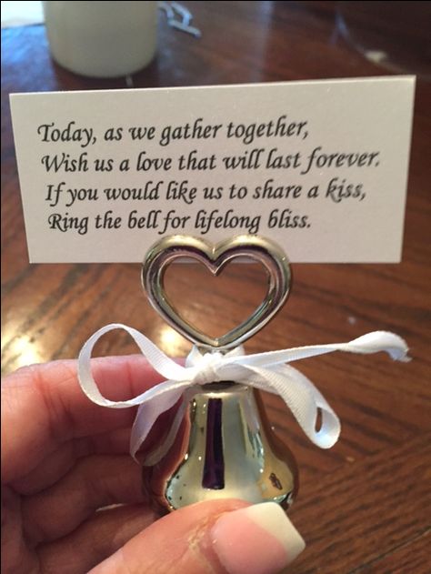 kissing bells Wedding Favor Card Sayings Ring This Bell, Ring The Bell For A Kiss Wedding Sign, Kissing Bells Wedding, Bell Reco Wedding, Bells For Wedding Kiss, Bells For Wedding Send Off, Kissing Bells, Wedding Kiss, Kiss