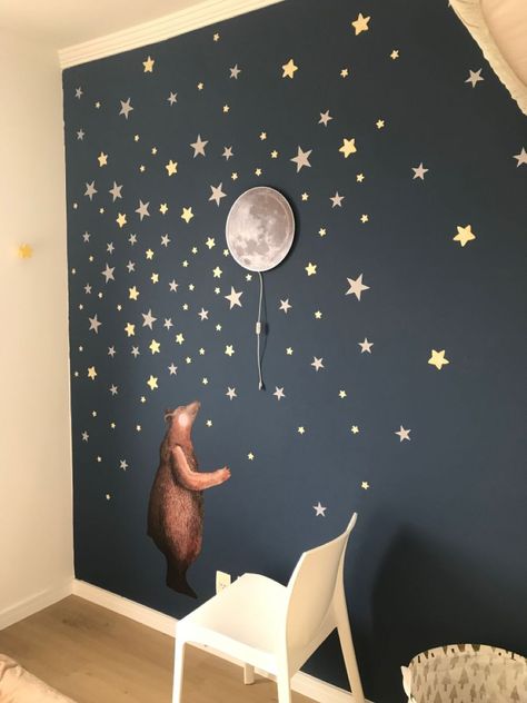 Diy Wall Papering Ideas Bedroom, Night Nursery, Baby Boy Bedroom, Baby Boy Room Decor, Nursery Room Design, Kids Bedroom Designs, Baby Room Inspiration, Space Nursery, Nursery Room Inspiration