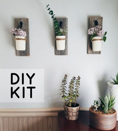 DIY Craft Ideas for Quarantine! Do It Yourself Quotes, Jar Decorations, Steam Projects, Diy Kits For Adults, Driftwood Wall, Craft Board, Rustic Mason Jars, Kit Ideas, Crafts For Adults