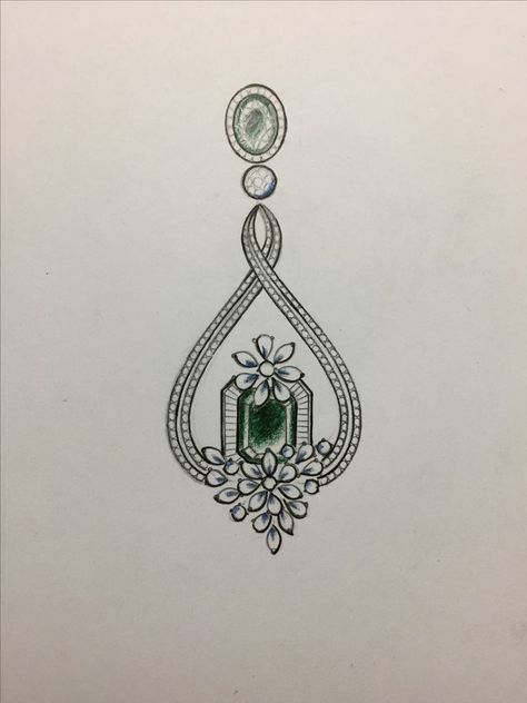 Fine jewellery by hussain moghani Jewelry Sketches, Emerald Jewellery, Jewelry Rendering, Diamond Earrings Design, Art Jewelry Design, Jewellery Design Sketches, Jewelry Illustration, Jewelry Design Drawing, Diamond Necklace Designs