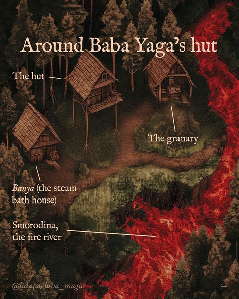 Ever since I started telling you about my native Slavic folklore, I feel a bit like Baba Yaga’s ambassador🦉 So, now I’ve decided to invite you in her hut on chicken legs on a brink of Smorodina fire river… The pictures we’ve created with @khvost.art are here to be a helpful visual, they may be not 100% historically accurate, but we’ve tried our best🐔 What else would you love to know about Baba Yaga? Or, maybe, some other Slavic folklore or mythological characters? Slavic Paganism Aesthetic, Ancient Slavic Aesthetic, Baba Yaga Aesthetic, Dnd Strixhaven, Slavic Deities, Baba Yaga Art, Slavic Magic, Icelandic Folklore, Slavic Pattern