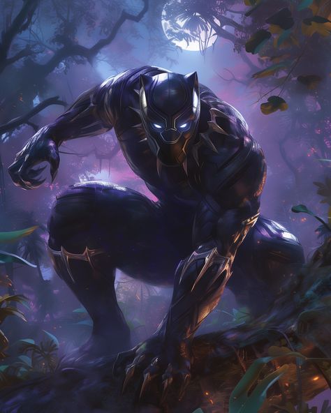 Black Panther . . . #blackpanther #king #panther #comicbooks #marvelcomics #wakandaforever #wakanda #avengers #midjourneyai… | Instagram T'challa Black Panther, Black Panther Marvel Artwork, Female Black Panther, Black Panther Images, Black Panther Superhero, Shuri Black Panther, Black Panther Chadwick Boseman, Superhero Artwork, Marvel Wallpaper Hd