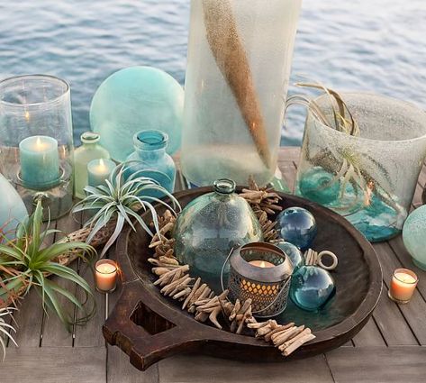 Luminary Pottery, Beach Table, Diana Wedding, Beach Theme Decor, Selling Candles, Beach House Style, Beach Bedroom, Beach House Interior, Drift Wood