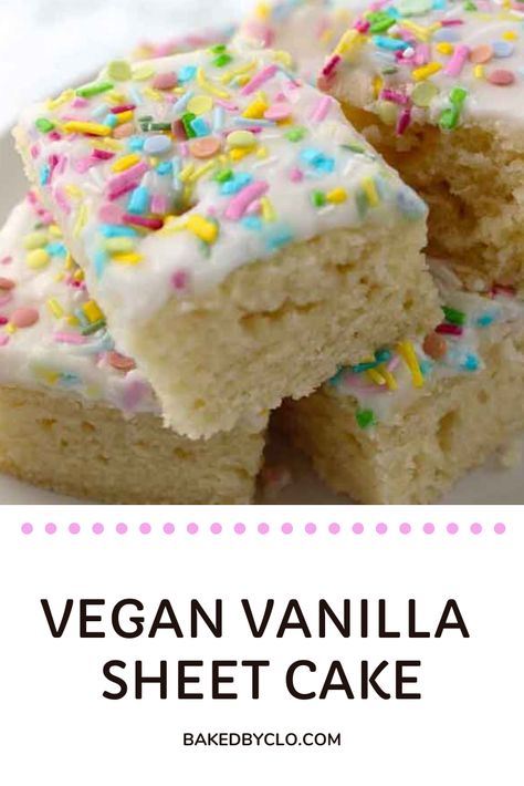 Vanilla Sheet Cake, Cake With Icing, Vegan Bakes, Vegan Vanilla Cake, Vanilla Sheet Cakes, School Dinner, Vegan Baking Recipes, Vegan Party, Vegan Baked