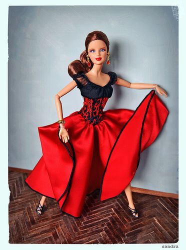 Barbie Dancing with the Stars: Pasodoble. | Sandra (Bonequea) | Flickr Barbie Dancing, Dancing With The Stars, Doll Dress, Casual Dress, Dancing, Aurora Sleeping Beauty, Disney Princess, Disney Characters, Stars