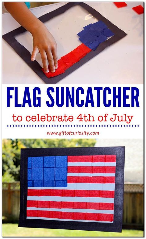 American Flag Craft, American Flag Crafts, Fourth Of July Crafts For Kids, Summer Preschool Crafts, Flag Crafts, 13 Colonies, Independence Day Gift, Suncatcher Craft, Summer Preschool