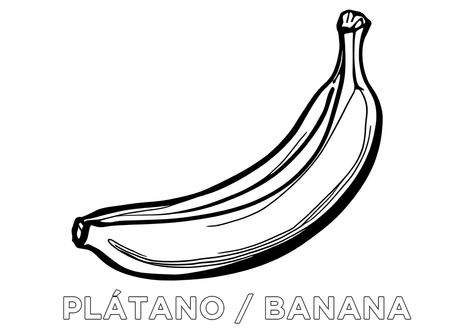 Dibujo de un plátano para colorear