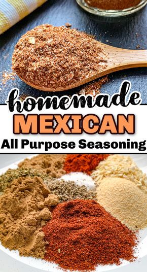 An easy all purpose Mexican seasoning for chicken, beef, tacos, fajitas, or roasted veggies! This healthy, homemade seasoning is a delicious blend of herbs and spices to create your favorite Mexican dishes! Mexican Seasoning | Homemade Taco Seasoning | Homemade Fajita Seasoning Mexican Seasoning Recipe For Chicken, Mexican Seasoning Blend, Authentic Mexican Seasoning, Authentic Mexican Taco Seasoning, Mexican Taco Seasoning Recipe, Mexican Spices Blend, Homemade Chicken Taco Seasoning, Mexican Spice Mix Recipe, Mexican Chicken Seasoning Recipes