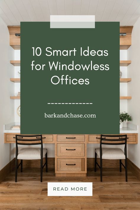 Transform your small office with no windows into a bright and welcoming workspace! Check out these 10 smart ideas that will help you maximize your small office space, unlike anything that's been suggested before. From bold colors to clever lighting techniques, these styling tips and tricks will create an inspiring workspace you're eager to spend time in. Because you deserve a workplace that's as cool as the office scene you've always wanted—size doesn't matter when it comes to amazing decorating ideas! Decorating Your Office At Work Business, Commercial Office Ideas, Office Without Windows, Office With No Windows, Office Ideas For Work, Small Office Space, Feng Shui Principles, Indoor Waterfall, Small Space Office