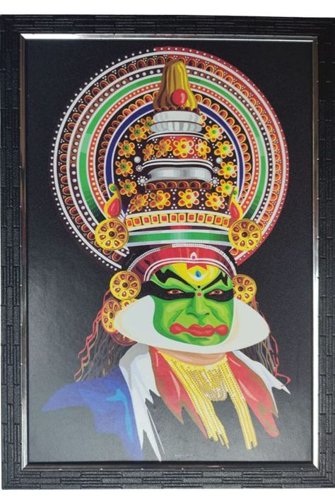 Mats Avenue Beautiful Traditional Art Kathakali Painting Wall Hanging Synthetic Wood Photo Framed Large Size (48.5X38.5 cm) With Metal Hook for Hanging ₹599 Kathakali Painting, Wood Photo Frame, Easter Wishes, Wood Photo, Wall Frames, Mural Painting, Photo On Wood, Metal Hooks, Painting Wall