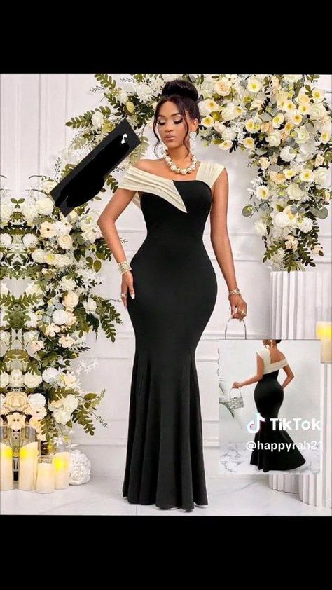 Black Law Dinner Gowns, Luxury Full-length Dinner Gown, Black Gown Elegant Classy Indian, Black Fitted Gown For Dinner, Simple Dinner Gowns, Glamorous Black Fishtail Gown, Elegant Dinner Dress, Dinner Gowns Classy Style, Dinner Gowns Classy