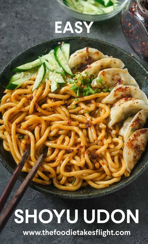 Udon Dinner Recipes, Udon Noodle Recipe Peanut Sauce, Hoisin Udon Noodles, Japanese Udon Noodle Soup, Udon Noodle Side Dish, Udon Noodle Recipes Easy, Soy Noodle Recipes, Dry Udon Noodle Recipe, Asian Udon Noodle Recipes