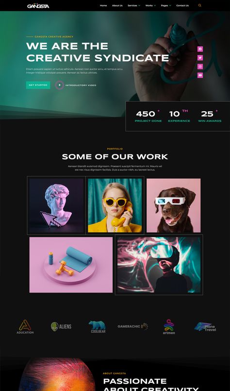 Marketing Agency Portfolio Design, Portfolio Design Marketing, Marketing Portfolio Website, Creative Studio Website, Marketing Agency Portfolio, Creative Agency Website Design, Portfolio Website Inspiration, Elementor Templates, Creative Agency Website