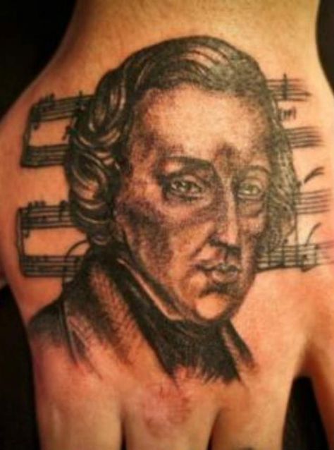 chopin head tattoo Classical Music Tattoo, Best Classical Music, Head Tattoo, Music Tattoo, Celebrity Look Alike, Music Tattoos, Head Tattoos, Weird Pictures, Weird And Wonderful