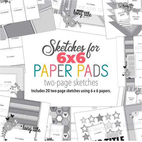 Scrapbooking with 6x6" Paper Pads: Using 4" Squares 6x6 Scrapbook Layout Sketches, Scrapbook Sketches 12x12 2 Page, Page Sketches, Allison Davis, Mini Scrapbooks, Scrapbook Generation, Paper Embellishments, Customer Loyalty Program, History Page