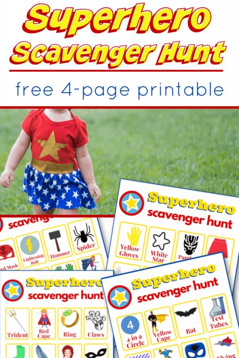 Superhero Scavenger Hunt, Superhero Party Activities, Superhero Birthday Party Games, Superhero Lessons, Superhero Camp, Super Hero Activities, Superhero Books, Superhero Coloring Pages, Superhero Crafts