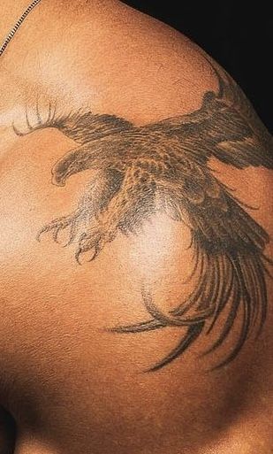 Wing Tattoo Men Shoulder, Eagle Tattoo On Shoulder, Eagle On Shoulder Tattoo, Men’s Upper Back Tattoo Ideas, Shoulder Tattoo Men Unique, Dove Shoulder Tattoo, Eagle Tattoo Shoulder, Wolf Arm Tattoo, Eagle Tattoo Men