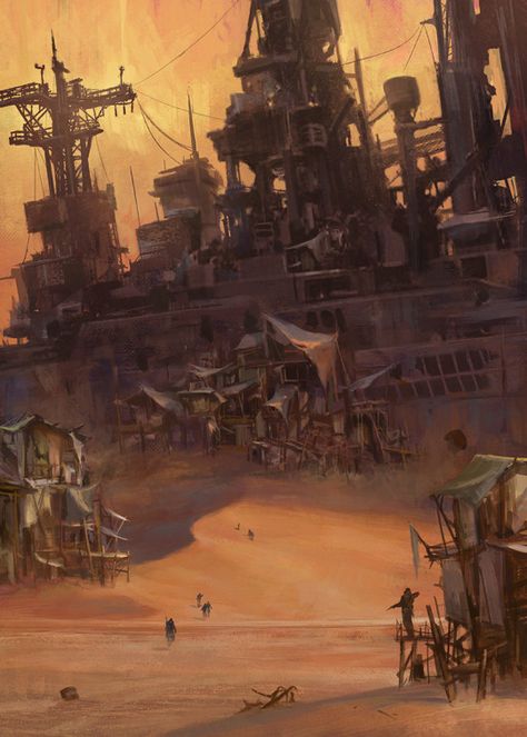 Apocalypse Landscape, Abandoned City, Desert Aesthetic, Apocalypse World, Apocalypse Aesthetic, Post Apocalyptic Art, Arte Steampunk, Apocalypse Art, Gato Anime