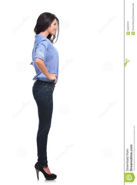 Woman Hands On Hips, Side View Drawing, Woman Hands, Profile Drawing, Hands On Hips, Profile View, Standing Poses, Side Profile, Pose Reference Photo