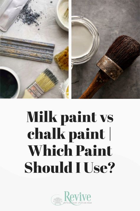 Have you ever wondered which paint you should use on our furniture painting and crafting projects? (Milk Paint or Chalk Paint?) This video will go over 5 differences between Milk Paint Vs. Chalk paint including: 1) Ingredients 2) Consistency 3) Applications/uses 4) How to apply it 5) Cost With this info in your tool belt, you'll be able to confidently choose the correct paint (chalk paint vs milk paint) for your next DIY project and not get frustrated! Chalk Paint Vs Milk Paint, Paint Chalk, Entry Tables, Furniture Painting, Tool Belt, Milk Paint, Paint Furniture, Diy Tutorials, Furniture Projects