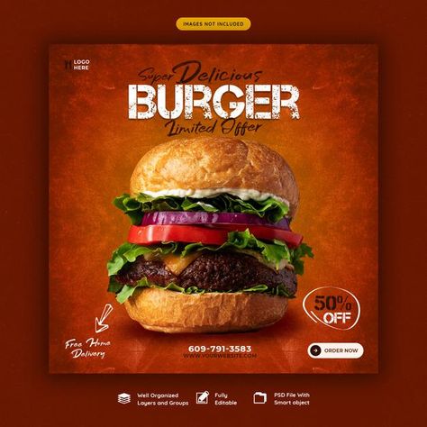 Grilled Chicken Burgers, Healthy Restaurant Food, Bio Food, Burger Menu, Breakfast Restaurants, Graphisches Design, Food Banner, Food Concept, Delicious Burgers