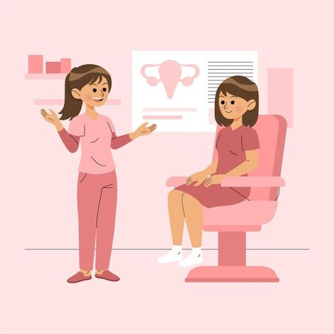 Ilustración de consulta de ginecología v... | Free Vector #Freepik #freevector #mujer #salud #medicina #embarazada Pregnancy Illustration, Midwifery Student, Nurse Aesthetic, Nurse Art, Female Reproductive System, Online Doctor, Women Nurse, Holistic Beauty