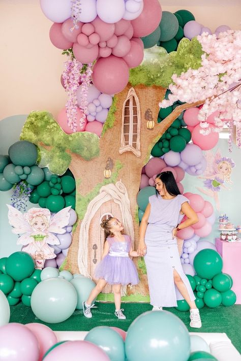 Fairy Garden Theme Birthday, Pink Fairy Birthday Party, Fairy Birthday Party Backdrop, Fairy Garden Balloon Arch, Fairy Garden Balloon Garland, Fairy Birthday Balloon Arch, Fairy Party Ideas Decorations, Fairy Theme Party Decorations, Fairy Balloon Arch